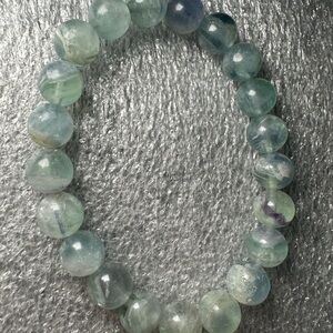 Stunning 9MM Feather Fluorite Natural Crystal Bracelet